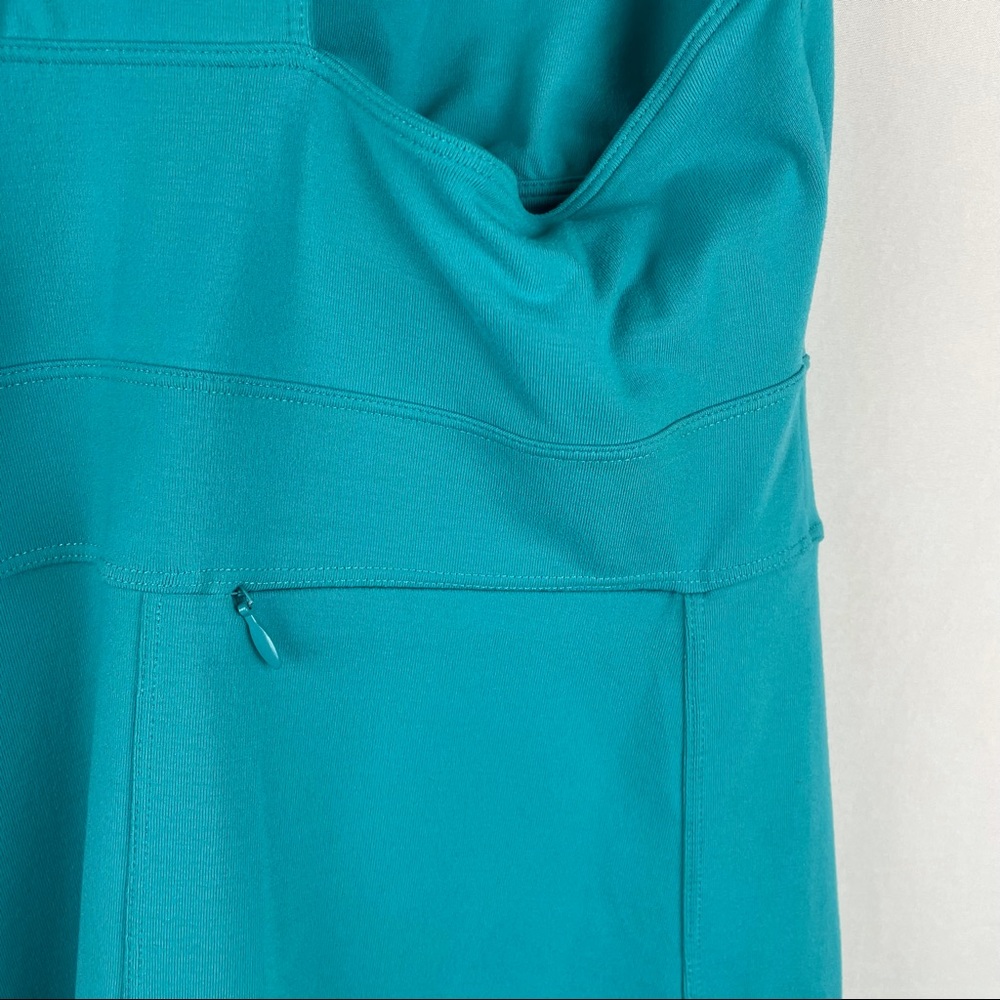 Toad & Co.Tech Tomboy Racerback teal dress with build in bra Small - Picture 7 of 8